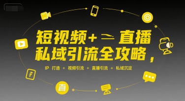 短视频+直播私域引流全攻略，IP打造 +视频引流 +直播引流 +私域沉淀-小艾网创