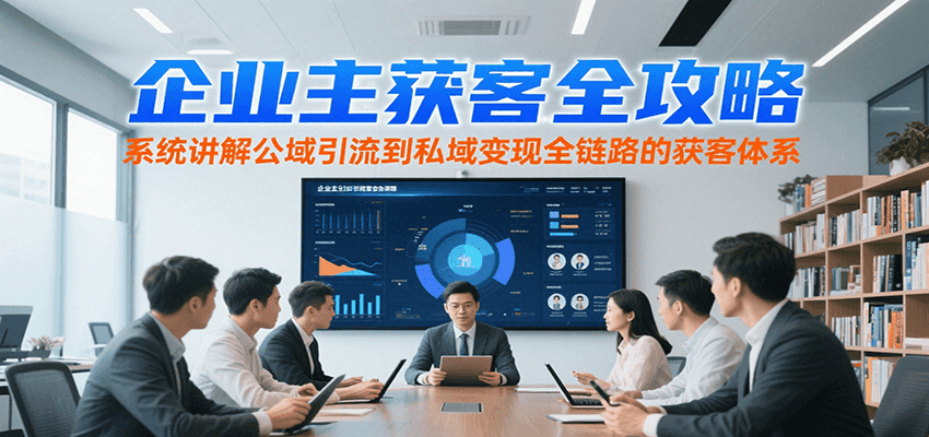 企业主获客全攻略，系统讲解公域引流到私域变现全链路的获客体系-928资源网