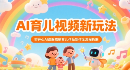 AI育儿视频新玩法，穷开心AI改编唱歌育儿作品制作全流程拆解-策里行间