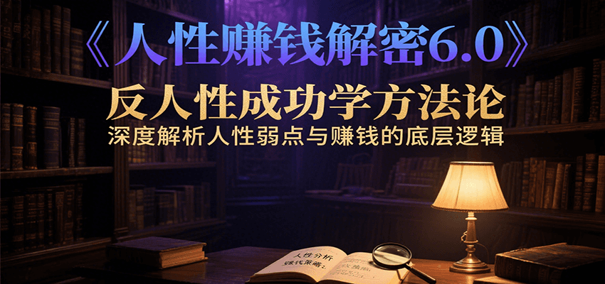 人性赚钱解密6.0，反人性成功学方法论，深度解析人性弱点与赚钱的底层逻辑-创新Ovo