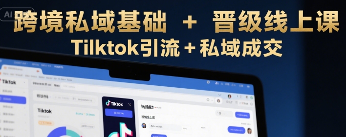 跨境私域基础+晋级线上课，Tilktok引流+私域成交-创新Ovo