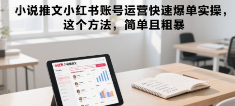 小说推文小红书账号运营快速爆单实操，这个方法，简单且粗暴-七七项目网