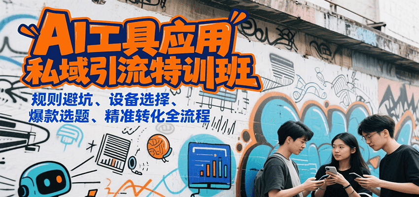 AI工具应用私域引流特训班，规则避坑、设备选择、爆款选题、精准转化全流程-小艾网创