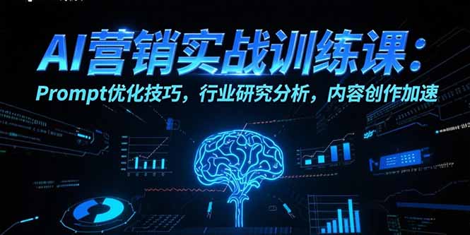 AI营销实战训练课：Prompt优化技巧，行业研究分析，内容创作加速-小艾网创