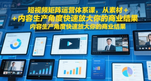 短视频矩阵运营体系课，从素材+内容生产角度快速放大你的商业结果-创新Ovo