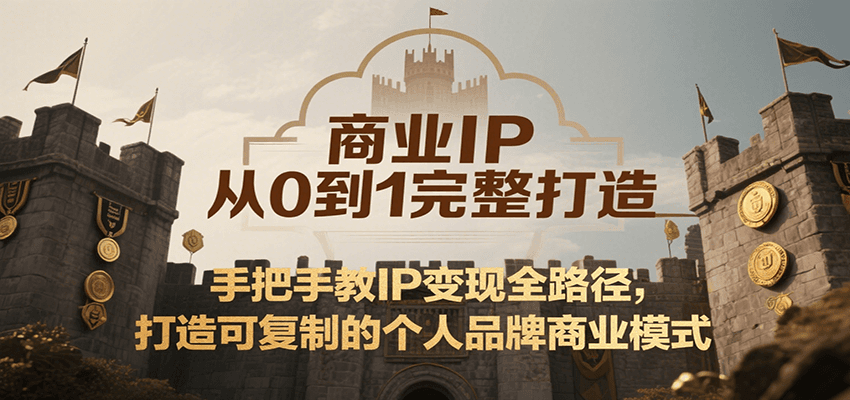 商业IP从0到1完整打造，手把手教IP变现全路径，打造可复制的个人品牌商业模式-策里行间