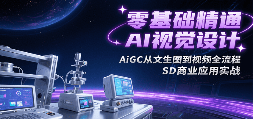 零基础精通AI视觉设计，AiGC从文生图到视频全流程，SD商业应用实战-精品虚拟资源库