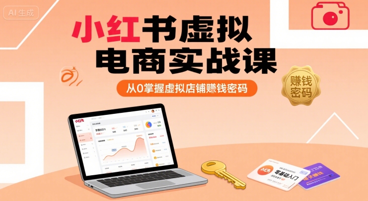 小红书虚拟电商实战课，从0掌握虚拟店铺賺钱密码-小艾网创