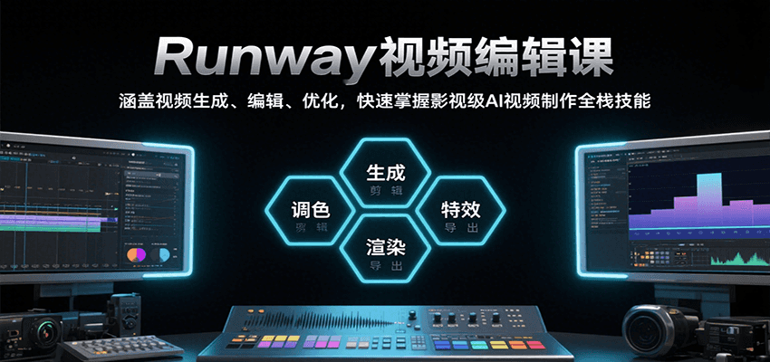 Runway视频编辑课，涵盖视频生成、编辑、优化，快速掌握影视级AI视频制作全栈技能-七七项目网