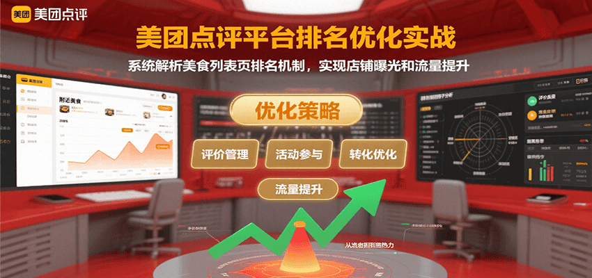 美团点评平台排名优化实战，系统解析美食列表页排名机制，实现店铺曝光和流量提升-创新Ovo