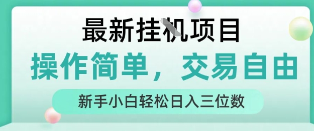 最新挂G项目，操作简单，交易自由，人人可上手，新手小白轻松日入三位数【揭秘】-小艾网创