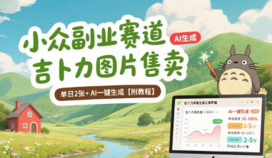 小众副业赛道 吉卜力图片售卖 单日2张+ AI一键生成【附教程】-精品虚拟资源库