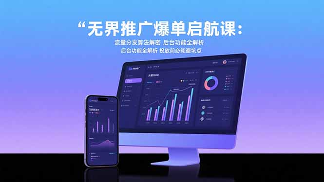 无界推广爆单启航课：流量分发算法解密 后台功能全解析 投放前必知避坑点-创新Ovo