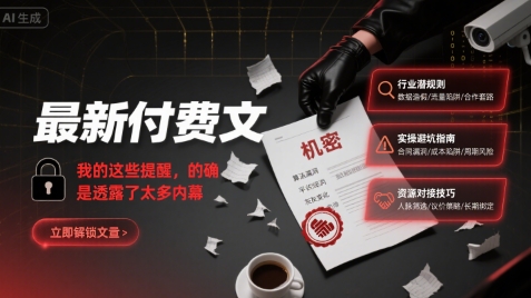 最新付费文：我的这些提醒，的确是透露了太多内幕-小艾网创