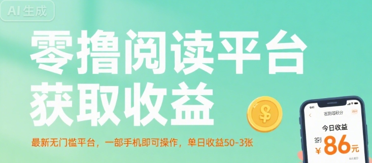 零撸阅读平台获取收益，最新无门槛平台，一部手机即可操作，单日收益50-3张【揭秘】-创新Ovo