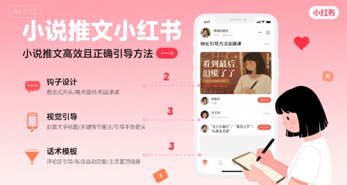 小说推文小红书高转化引导方法实操课，小说推文高效且正确引导方法-七七项目网