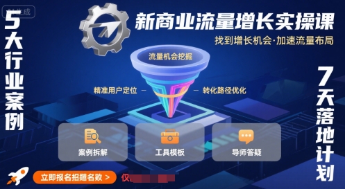 新商业流量增长实操课，找到增长机会，加速流量布局-小艾网创