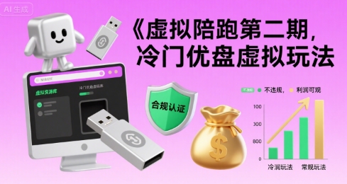 虚拟陪跑第二期，冷门优盘虚拟玩法，不违规，利润可观-小艾网创