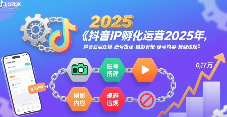 抖音IP孵化运营2025年，抖音底层逻辑-账号搭建-摄影剪辑-账号内容-规避违规-小艾网创