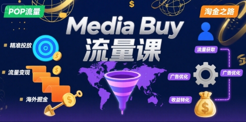 Media Buy之POP流量课，带你开启海外Media Buy淘金之路-小艾网创
