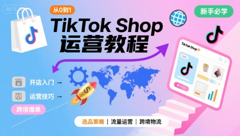 TikTok Shop从0到1运营教程，TikTok跨境电商新手必学课程-七七项目网