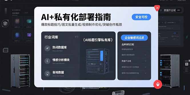 AI+私有化部署指南 爆款标题技巧/图文批量生成/视频制作优化/突破创作瓶颈-小艾网创