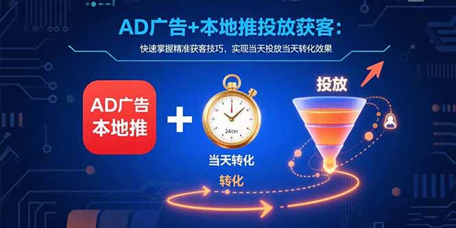 AD广告+本地推投放获客：快速掌握精准获客技巧，实现当天投放当天转化效果-精品虚拟资源库