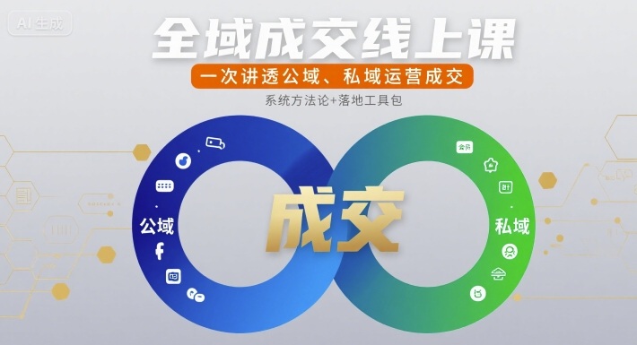 全域成交线上课，一次讲透公域、私域运营成交-小艾网创