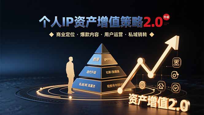 个人IP资产增值策略2.0 拆解商业定位/爆款内容/用户运营/私域销转四大模块-精品虚拟资源库