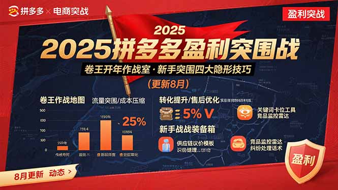 2025拼多多盈利突围战：卷王开年作战室，新手突围四大隐形技巧(更新8月-新时光资源网