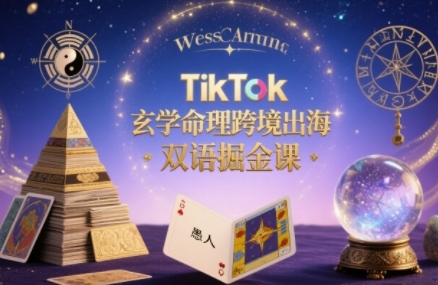 TikTok玄学命理跨境出海双语掘金课，手把手教你用命理知识精准直击海外用户痛点-百义网络创业网-虚拟电商货源