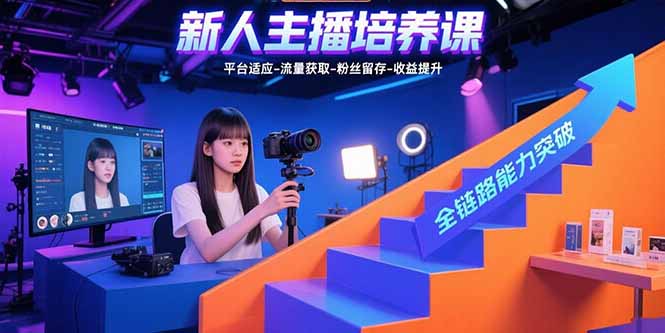 新人主播培养课：平台适应-流量获取-粉丝留存-收益提升 全链路能力突破-棕熊云分享