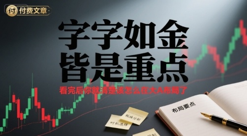 付费文章：字字如金 皆是重点， 看完后 你就清楚该怎么在大A布局了-棕熊云分享