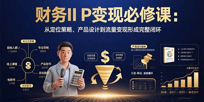 财务IP变现必修课：从定位策略、产品设计到流量变现形成完整闭环-百义网络创业网-虚拟电商货源