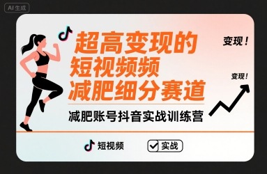 超高变现的短视频减肥细分赛道，减肥账号抖音实战训练营-白马联创