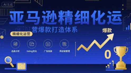 亚马逊精细化运营爆款打造体系，视频课+全套资料文档-白马联创