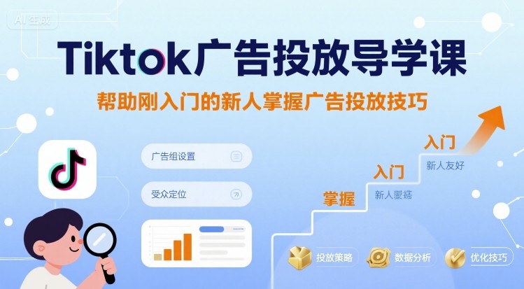 Tiktok广告投放导学课，帮助刚入门的新人掌握广告投放技巧-百义网络创业网-虚拟电商货源