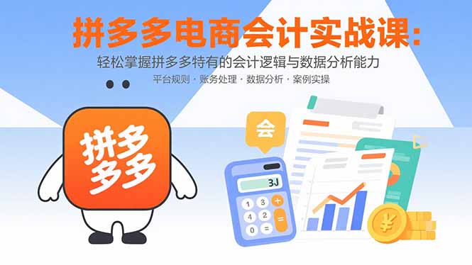 拼多多电商会计实战课：轻松掌握拼多多特有的会计逻辑与数据分析能力-棕熊云分享