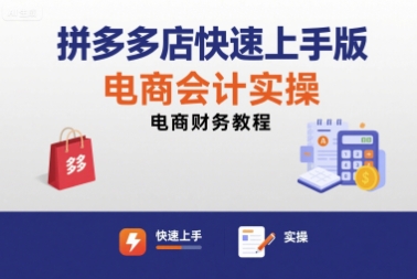 拼多多店快速上手版电商会计实操-电商财务教程-棕熊云分享