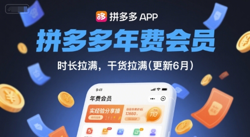 拼多多年费会员，实经验分享操，时长拉满，干货拉满(更新8月)汇通分享-专注分享网络创业项目实操课程 – 全网首发_高质量创业项目输出汇通分享