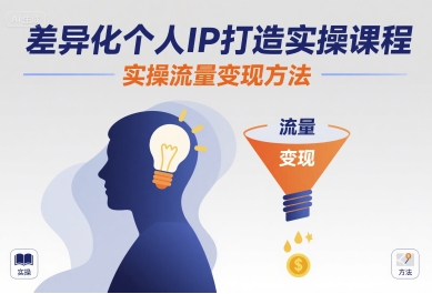 差异化个人IP打造实操课程，实操流量变现方法-棕熊云分享