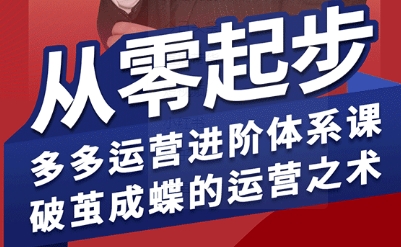 拼多多运营进阶系统课，从零起步，多多运营进阶体系课，破茧成蝶的运营之术-棕熊云分享