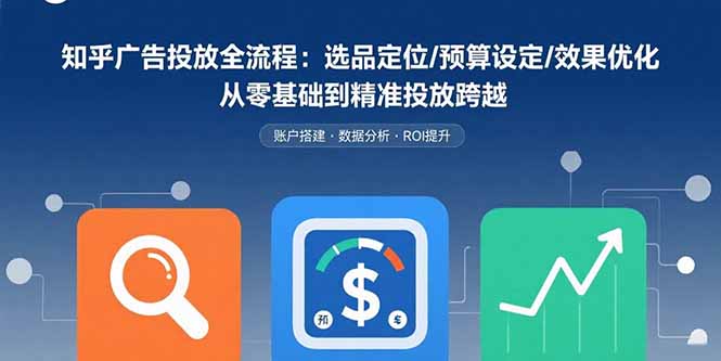 知乎广告投放全流程：选品定位/预算设定/效果优化 从零基础到精准投放跨越-白马联创