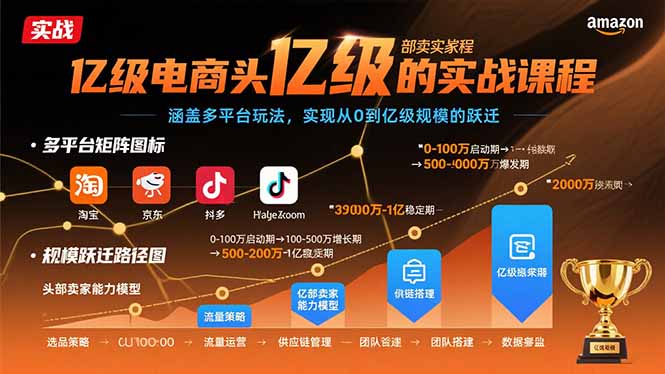 亿级电商头部卖家的实战课程：涵盖多平台玩法，实现从0到亿级规模的跃迁-我爱发帖