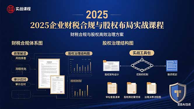 2025企业财税合规与股权布局的实战课程：财税合规与股权高效治理方案-我爱发帖