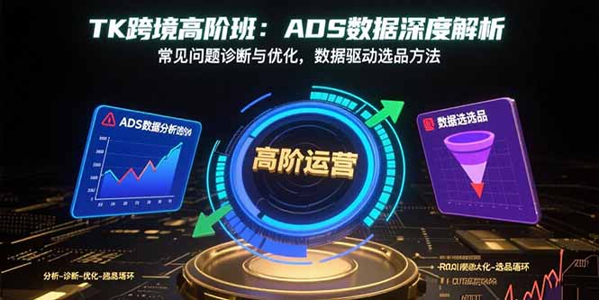 TK跨境高阶班：ADS数据深度解析，常见问题诊断与优化，数据驱动选品方法汇通分享-专注分享网络创业项目实操课程 – 全网首发_高质量创业项目输出汇通分享