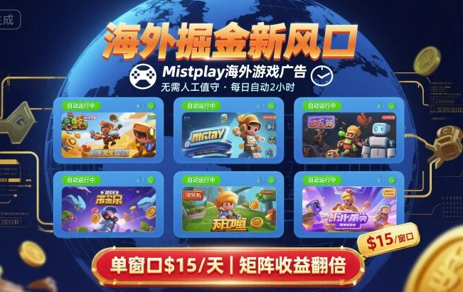 海外掘金新风口，Mistplay海外游戏广告，每日自动运行，单窗口稳入2美刀 ，可矩阵操作【揭秘】-我爱发帖