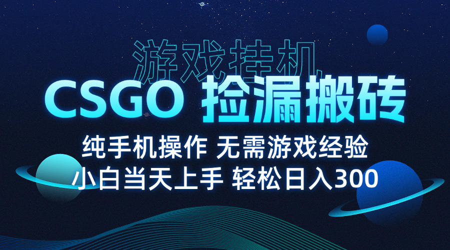 8月最新游戏搬砖，CSGO纯挂机，不需要玩游戏，实现真挂机，月入1W+-我爱发帖