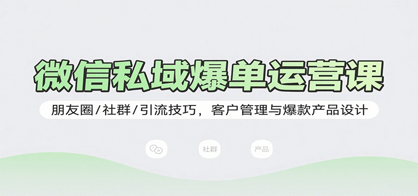 微信私域爆单运营课：朋友圈/社群/引流技巧，客户管理与爆款产品设计-观棋网创
