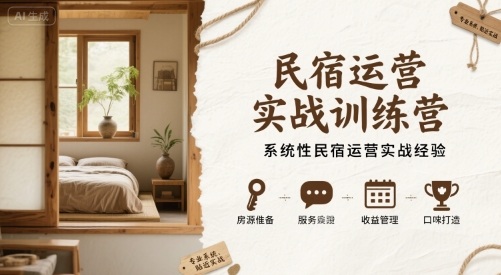 民宿运营实战训练营，系统性民宿运营实战经验-我爱发帖